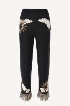 Femme Alanui Pantalon Twelve Signs En Noir/Chalk