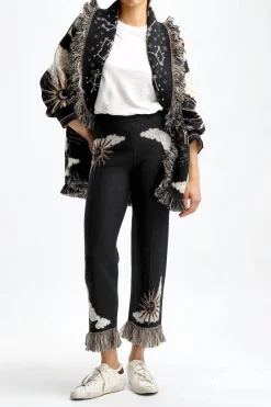 Femme Alanui Pantalon Twelve Signs En Noir/Chalk