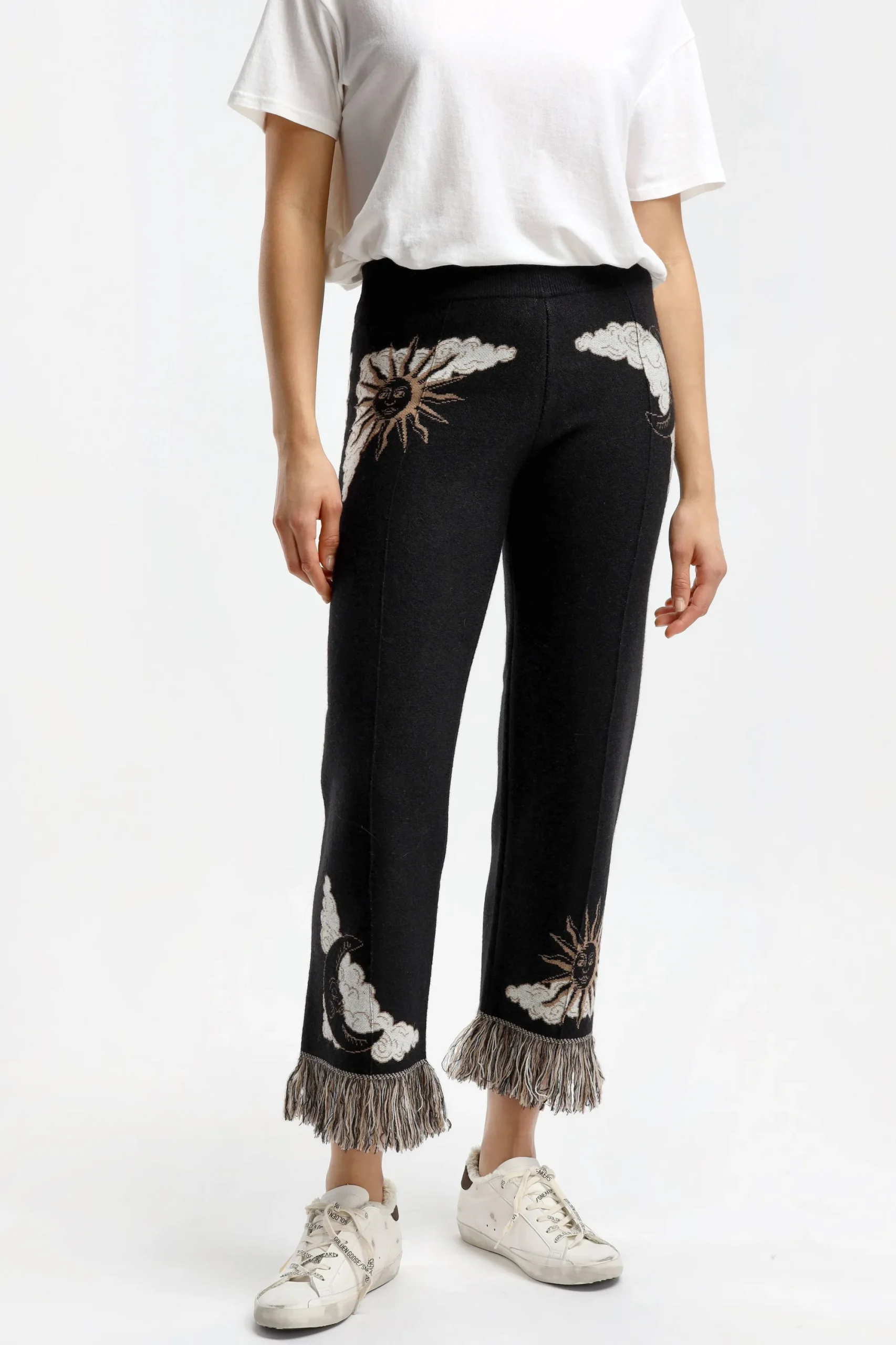 Femme Alanui Pantalon Twelve Signs En Noir/Chalk