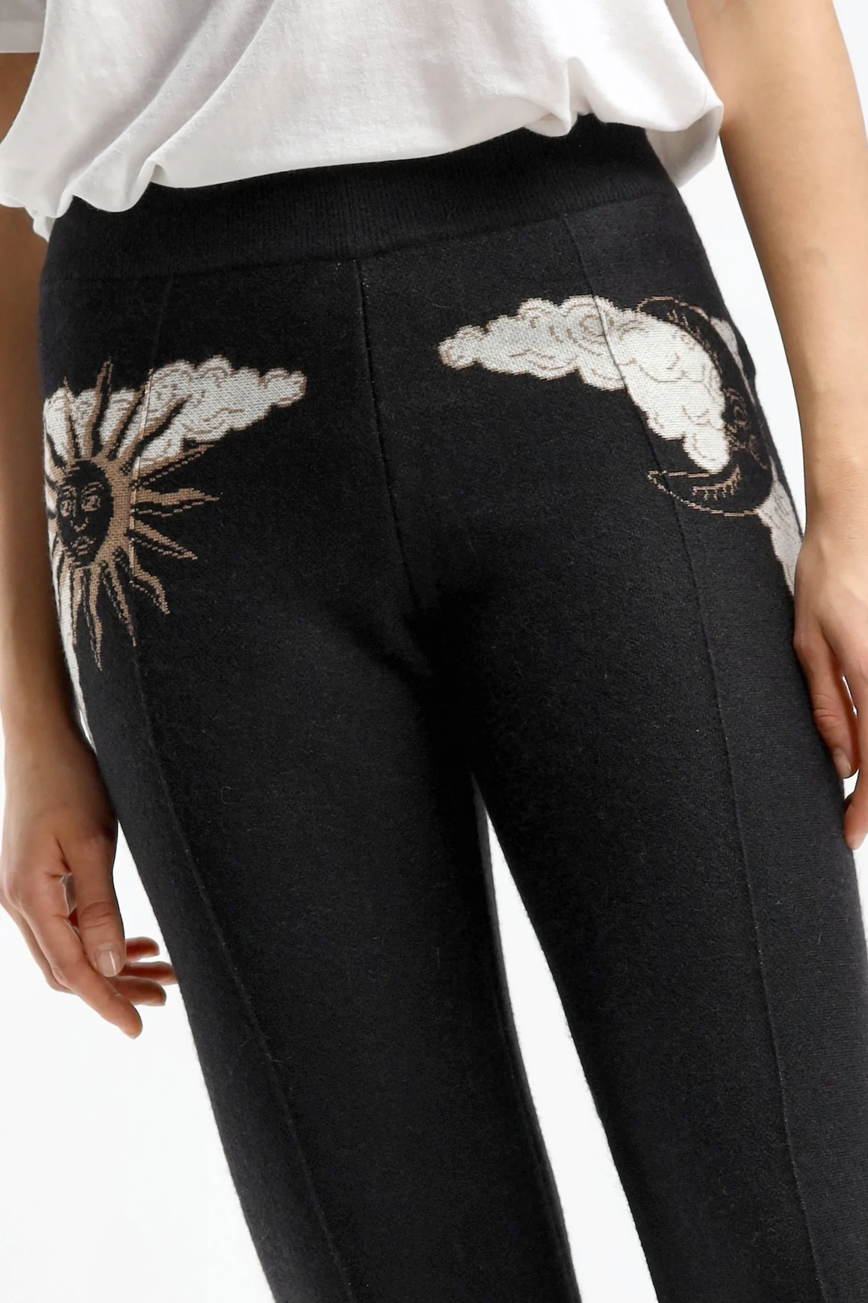 Femme Alanui Pantalon Twelve Signs En Noir/Chalk