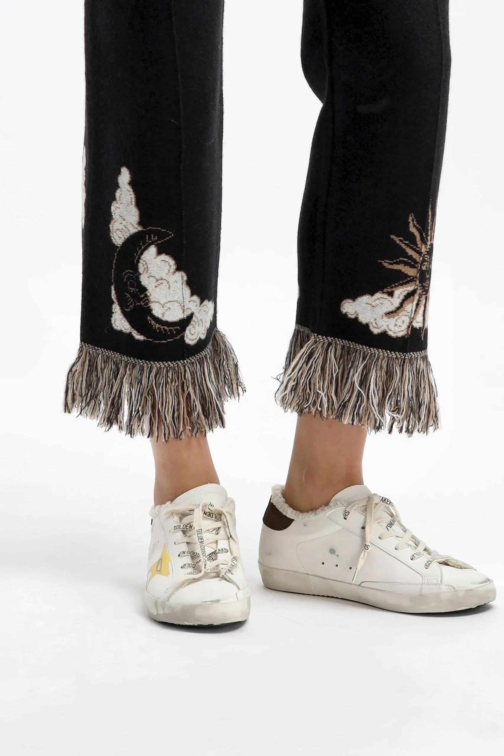 Femme Alanui Pantalon Twelve Signs En Noir/Chalk