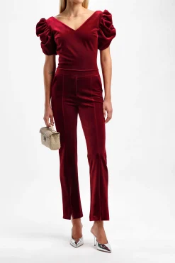 Femme Chiara Boni Pantalon Vika Velvet En Garnet