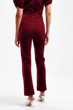 Femme Chiara Boni Pantalon Vika Velvet En Garnet