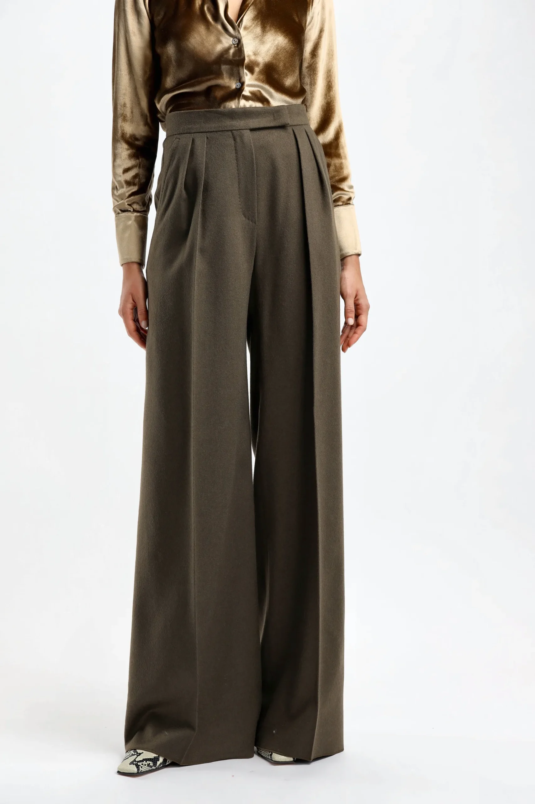 Femme Max Mara Pantalon Werther En Kaki