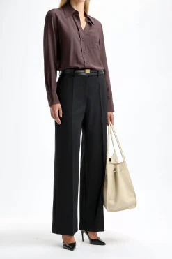 Femme Lanvin Pantalon Wide Leg Tailored En Noir