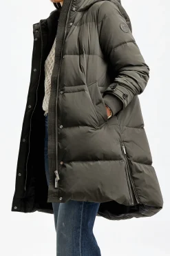 Femme Woolrich Parka Alsea En Vert Fonce
