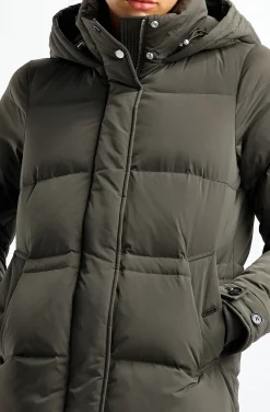 Femme Woolrich Parka Alsea En Vert Fonce