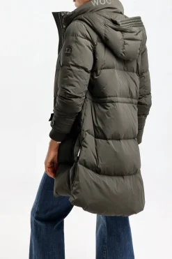 Femme Woolrich Parka Alsea En Vert Fonce