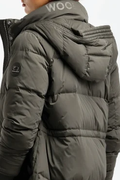 Femme Woolrich Parka Alsea En Vert Fonce