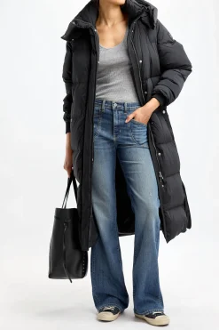 Femme Woolrich Parka Aurora Long En Noir