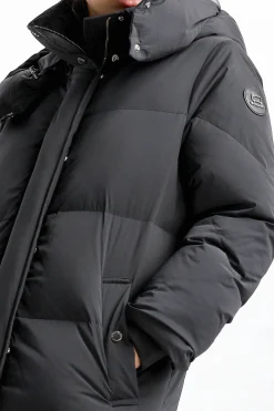 Femme Woolrich Parka Aurora Long En Noir