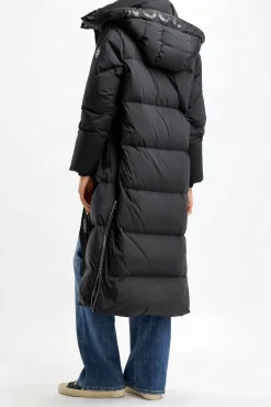 Femme Woolrich Parka Aurora Long En Noir