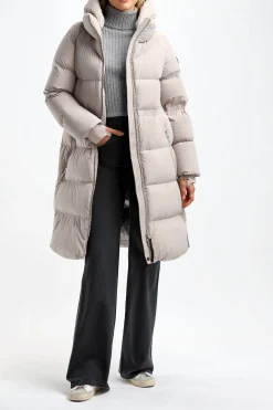 Femme Woolrich Parka Matt En Taupe Clair