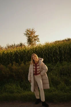 Femme Woolrich Parka Matt En Taupe Clair