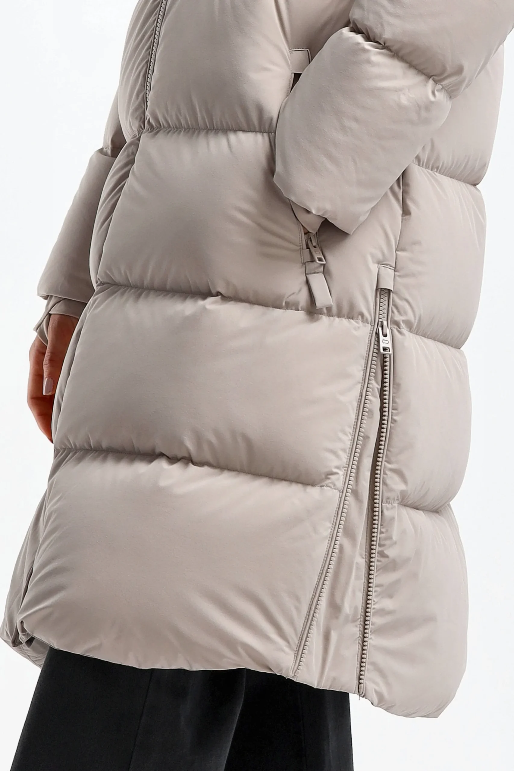 Femme Woolrich Parka Matt En Taupe Clair