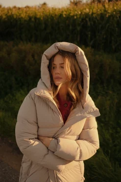 Femme Woolrich Parka Matt En Taupe Clair