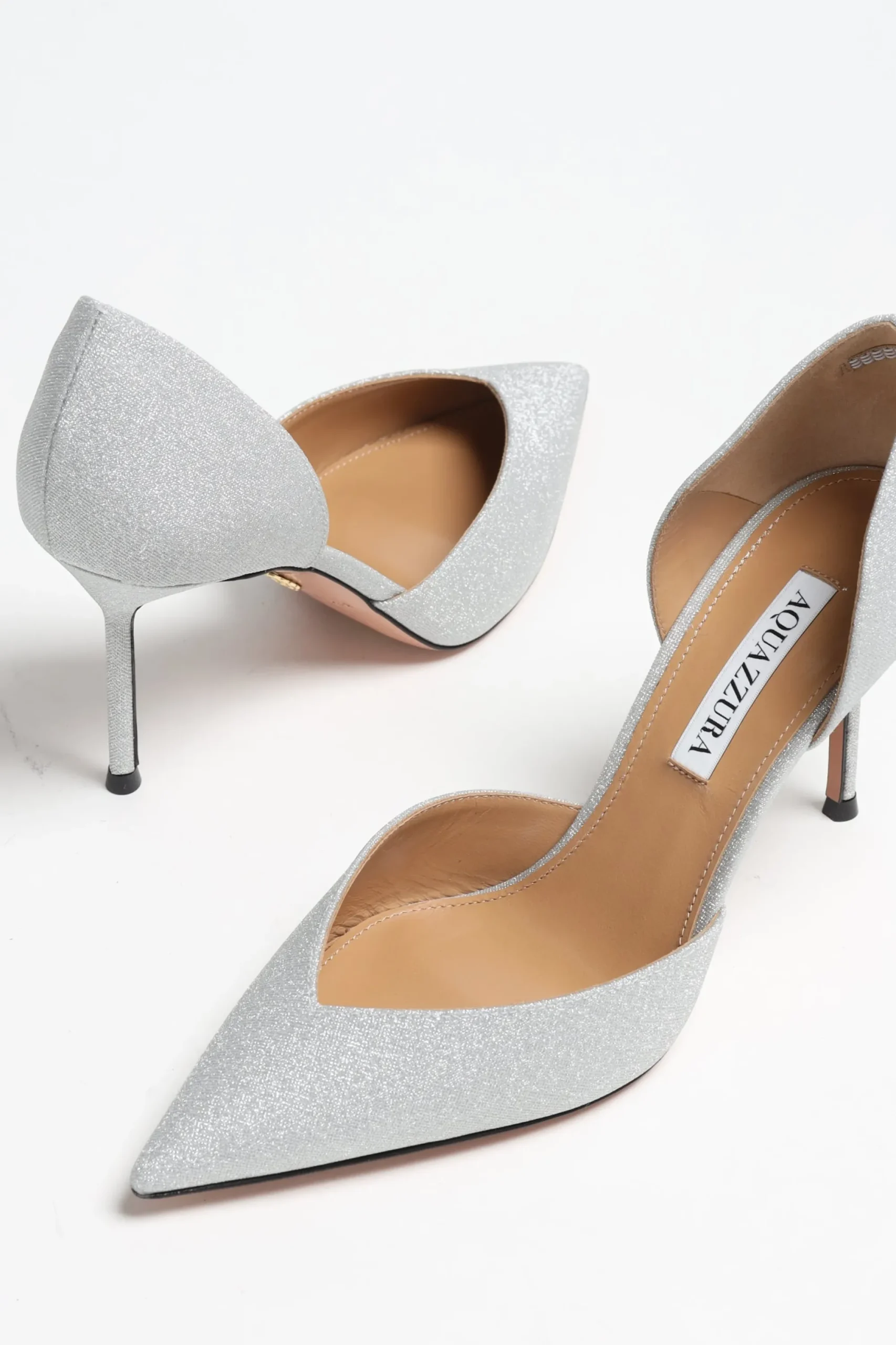 Femme Aquazzura Pompes Uptown En Argent