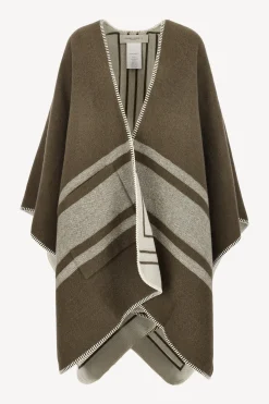 Femme Golden Goose Poncho Journey Vert/Blanc