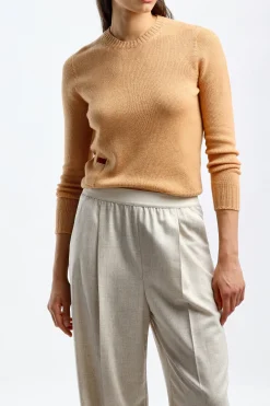 Femme Agnona Pull A Col Rond En Ambre