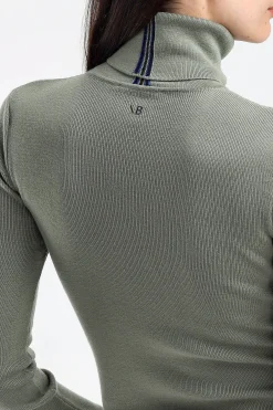 Femme Victoria Beckham Pull A Col Roule En Lichen Green