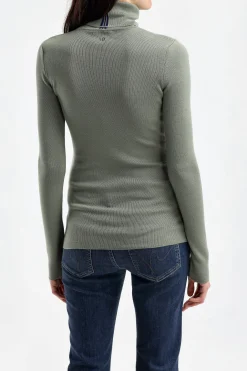 Femme Victoria Beckham Pull A Col Roule En Lichen Green