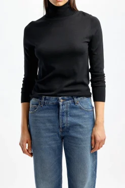 Femme Allude Pull A Col Roule Fitted En Noir