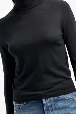 Femme Allude Pull A Col Roule Fitted En Noir
