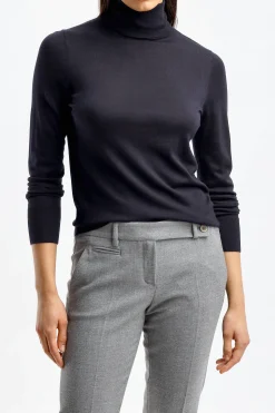 Femme Allude Pull A Col Roule Fitted In Navy