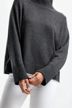 Femme Allude Pull A Col Roule Gris Fonce