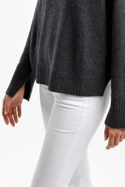 Femme Allude Pull A Col Roule Gris Fonce