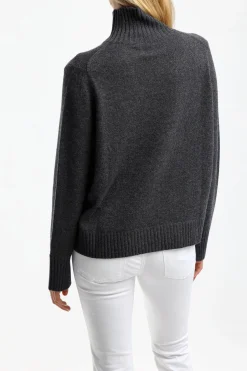 Femme Allude Pull A Col Roule Gris Fonce