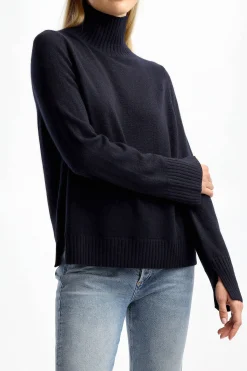 Femme Allude Pull A Col Roule Noir