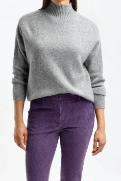 Femme Allude Pull A Col Roule Oversized En Gris