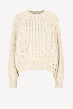 Femme Denimist Pull Aran En Ecru