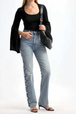 Femme Michael Kors Collection Pull Bell Sleeve En Noir