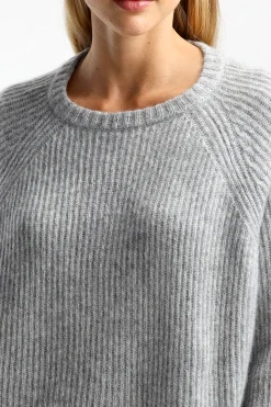 Femme Allude Pull Classique Gris Clair