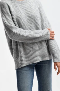 Femme Allude Pull Classique Gris Clair