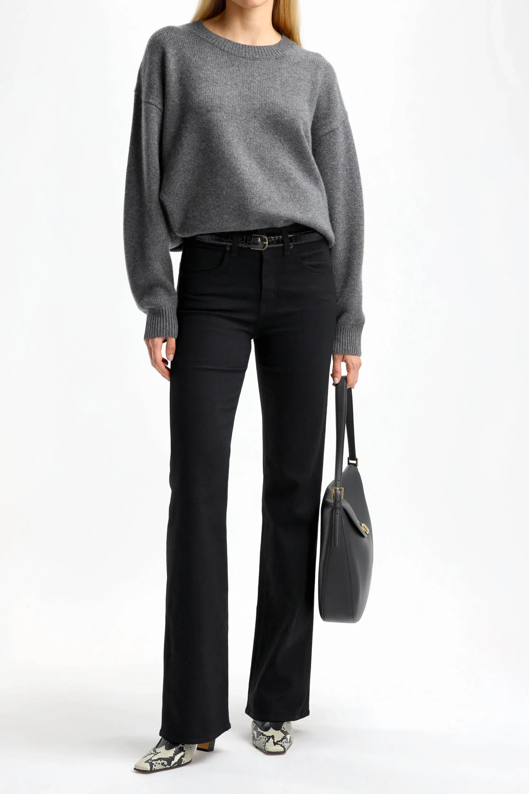 Femme Nili Lotan Pull En Cachemire Gris Imogen