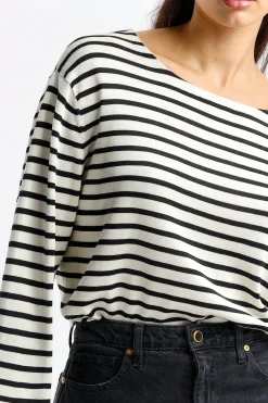 Femme Khaite Pull En Soie Casey En Noir/Ivoire