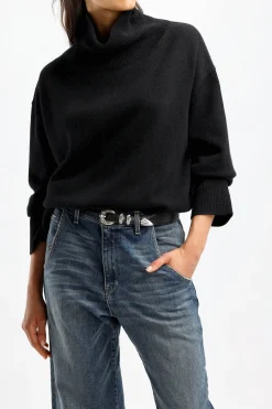 Femme Van Kukil Pull Jean En Noir Ebene