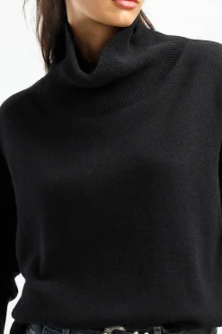 Femme Van Kukil Pull Jean En Noir Ebene