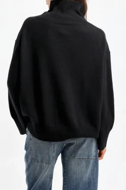 Femme Van Kukil Pull Jean En Noir Ebene