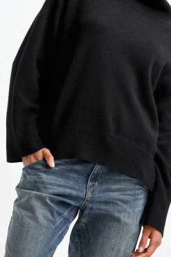 Femme Van Kukil Pull Jean En Noir Ebene