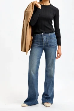 Femme Allude Pull Noir Dechire