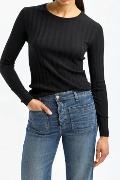 Femme Allude Pull Noir Dechire