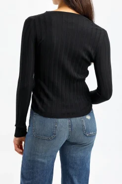 Femme Allude Pull Noir Dechire