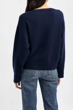 Femme Ladneri Pull Pocket En Bleu Marine