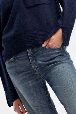 Femme Ladneri Pull Pocket En Bleu Marine