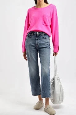 Femme Ladneri Pull Pocket En Rose Fluo