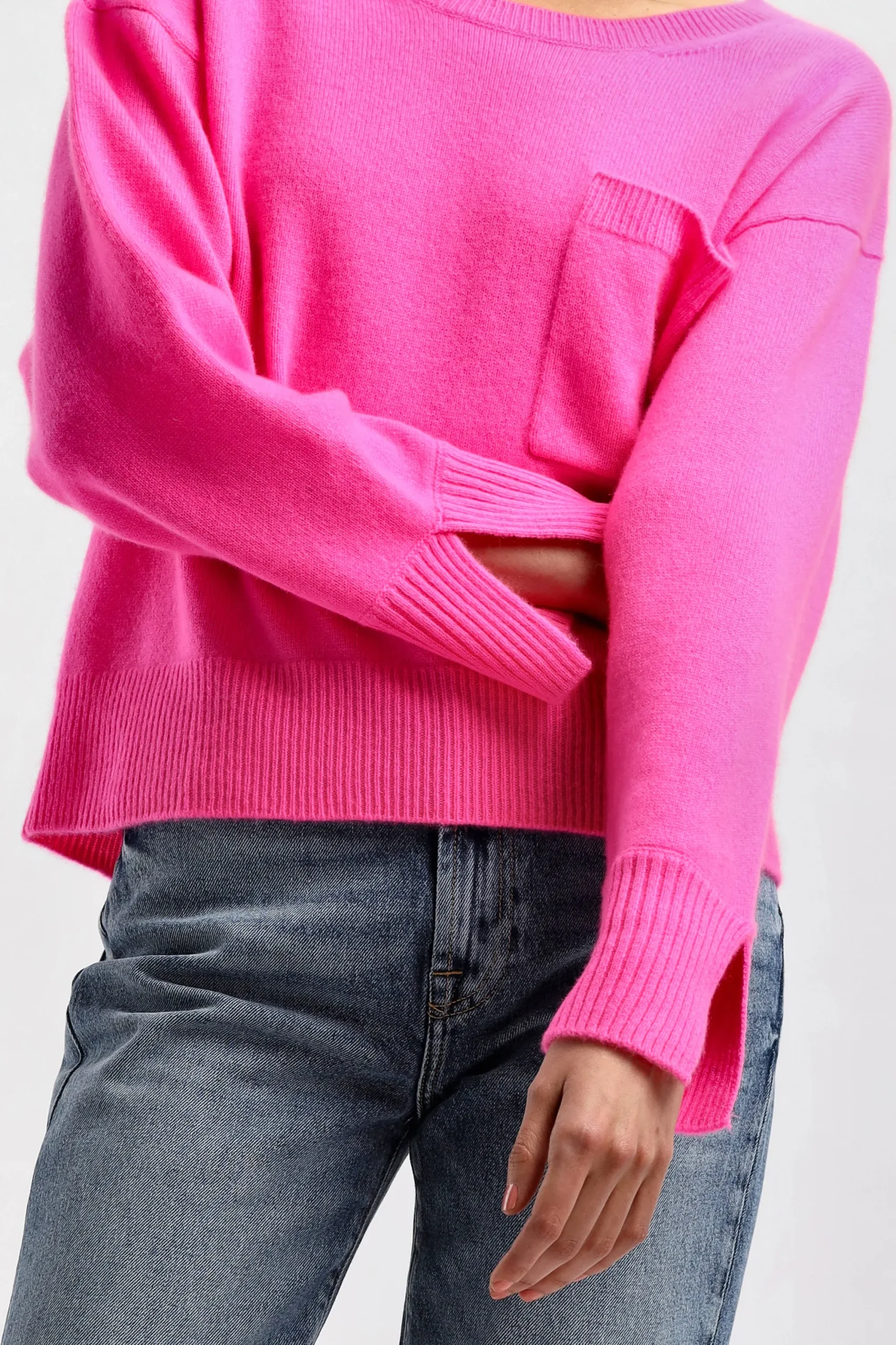 Femme Ladneri Pull Pocket En Rose Fluo